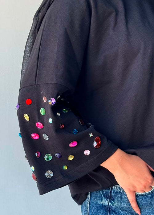 Crystal Embellished Oversized T-Shirt